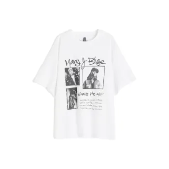 H&M T-Shirt Women's White/Mary Blige