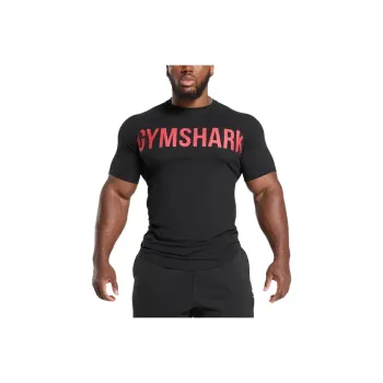 GYMSHARK T Shirt Men's Black/Red