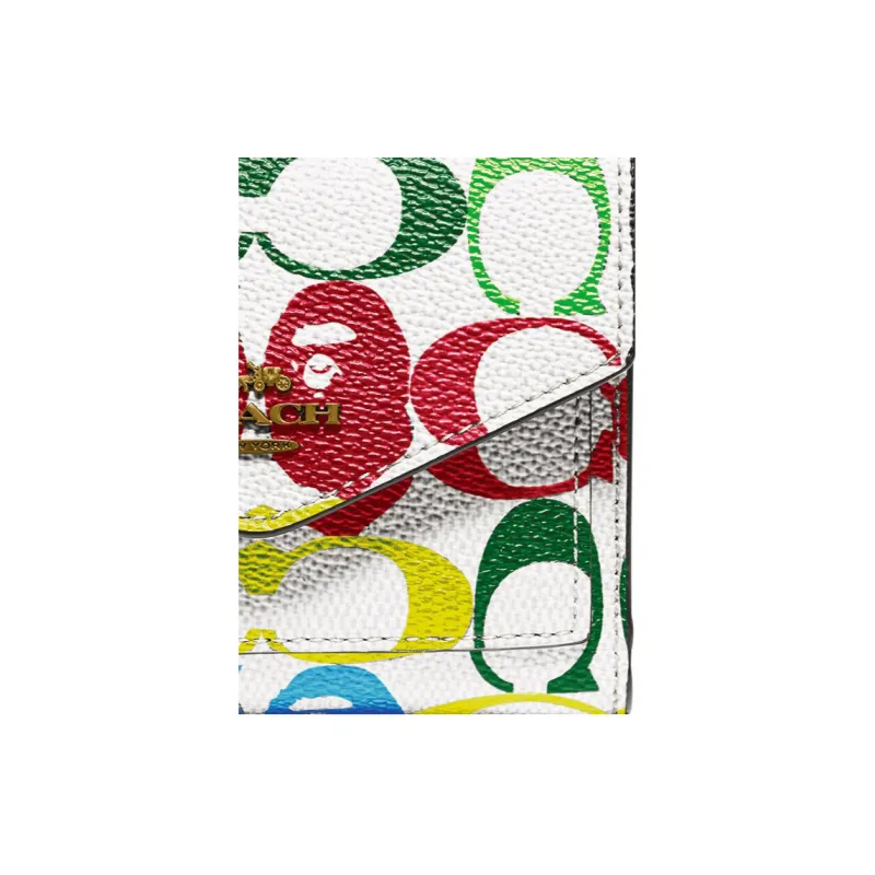 COACH Canvas With Leather Wallet Women's Multicolor-3