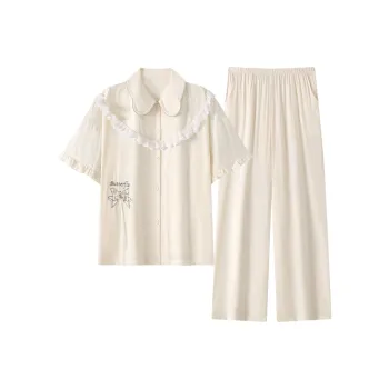 XIAFENYAN Pajama Set Women's Custard