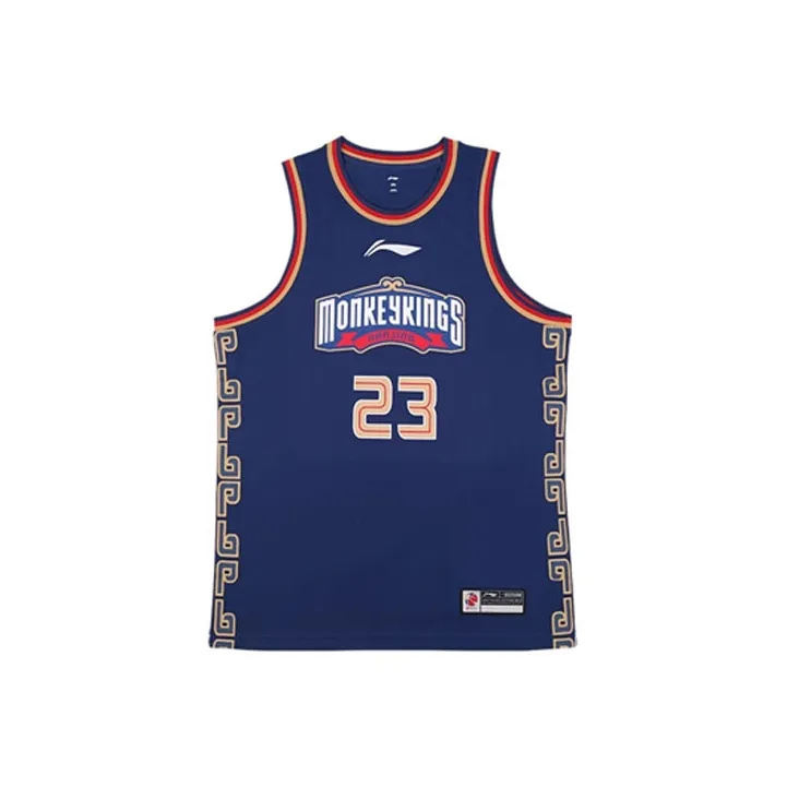 LiNing CBA Collection Professional Basketball Collection Basketball Jerseys Men's Dark Blue-0
