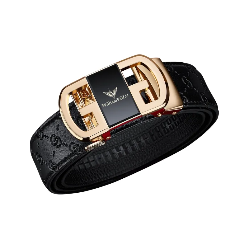 WilliamPOLO Cow Leather Belts Men's 3.5cm Width-10