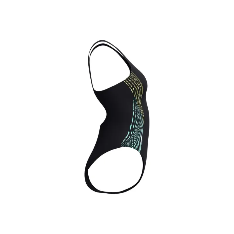 Speedo One piece Swimsuit Women's Black/Yellow-3