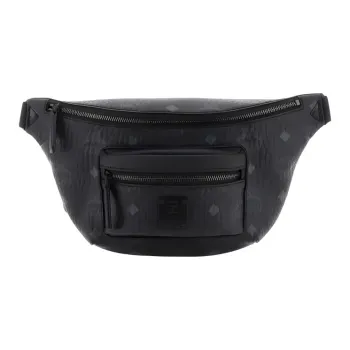 MCM Fursten Visetos Artificial Leather Sling Bag Crossbody Bag Fanny Pack Mini Men's Black