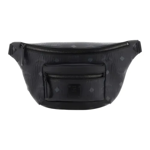 MCM Fursten Visetos Artificial Leather Sling Bag Crossbody Bag Fanny Pack Mini Men's Black