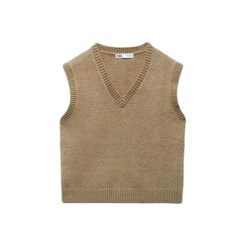 ZARA Tank Tops Women's Zebra estampill Green
