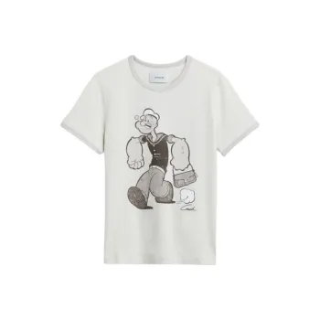 COACH Logo Print Crew Neck Pullover Short Sleeved T Shirt Women's Black
