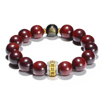 PUTUOSHANWENCHUANG Bloodwood Wooden Bracelets Unisex