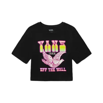 Vans Dove Crop Crew T Shirts Women's Black