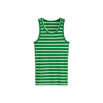 COS Tank Top Women's Green/White Stripes