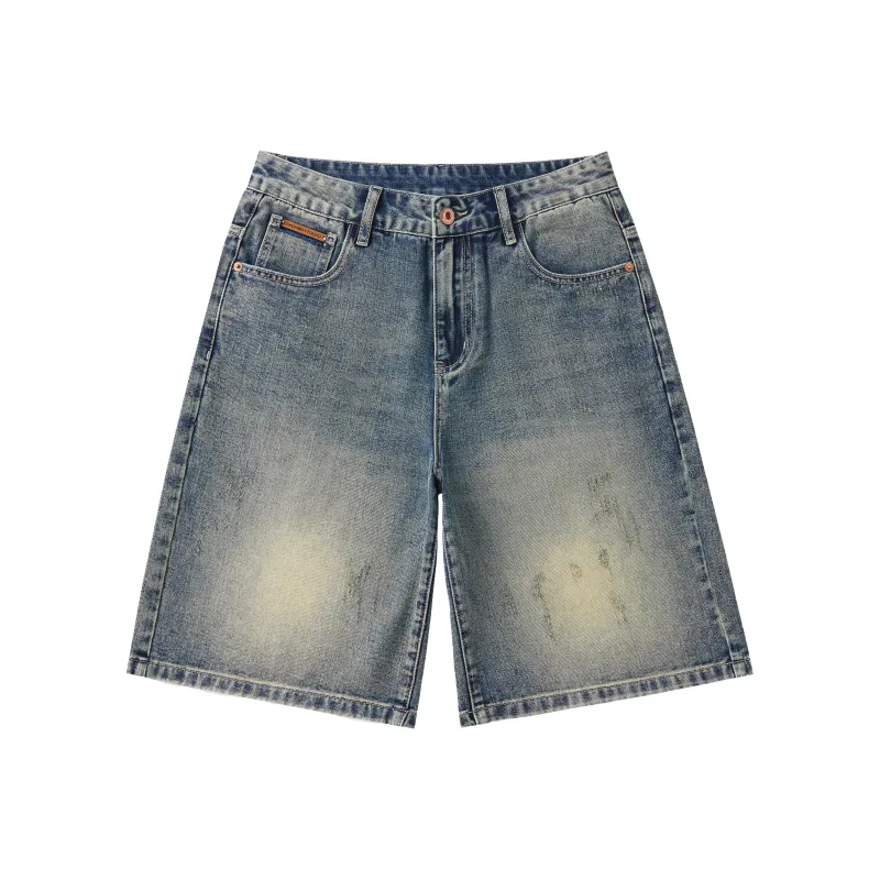 KM Denim Shorts Unisex Vintage Blue-0