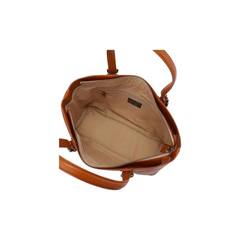 AVIREX Genuine Leather Tote Bag, Shopping Bag, Handbag Men's Camel Brown-4