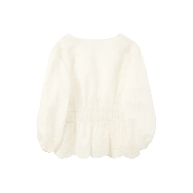 3COLOUR Chiffon Shirt Women's Ecru-1
