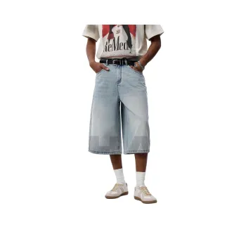 AHAH Denim Shorts Loose Fit Men's Light Blue