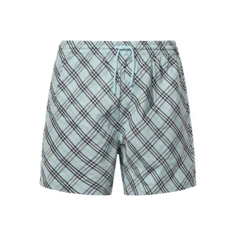 Burberry Check Printed Drawstring Swim Shorts-0
