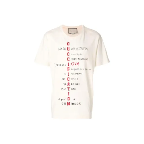 GUCCI Drop Shoulder Sleeve T Shirt Women's Ecru