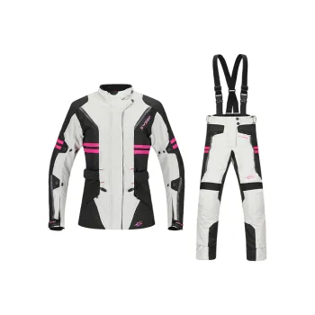SWEEP Racing Suits / Motorcycle Suits Unisex Janet White Black Pink Top+White Black Pink Pants TJJAN 01