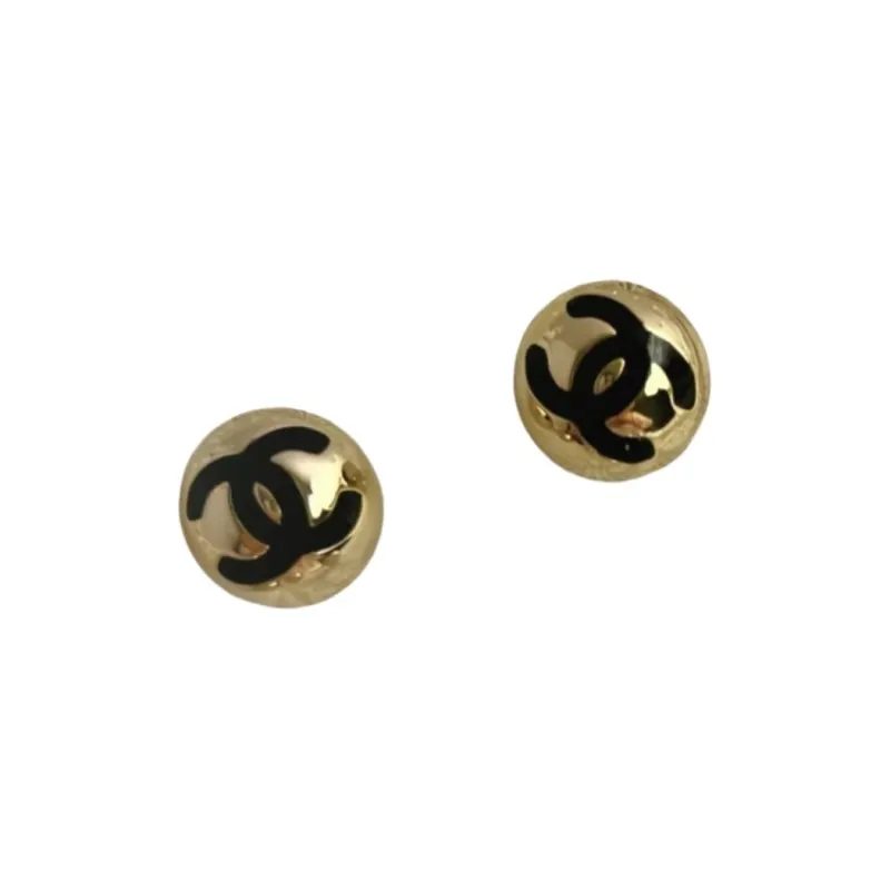 CHANEL Metal Ball Stud Earrings Women's Gold-2