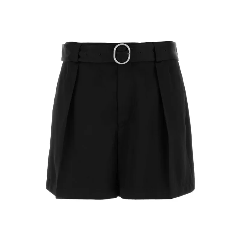 JIL SANDER Pleat Belted Bermuda Shorts-0