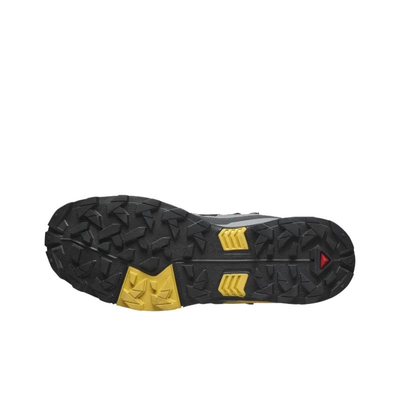SALOMON X ULTRA 5 Shock Absorbers With Slip Resistant Features Mid Top Hiking Shoes Men's Gray Yellow-5