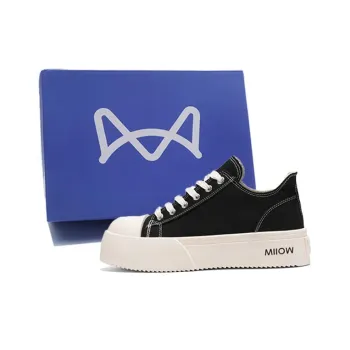 MIIOW Abrasion Resistant Slip Resistant Low Top Canvas Shoes Men's Black Box