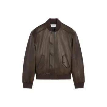 CELINE Leather Jacket Men's Ebony