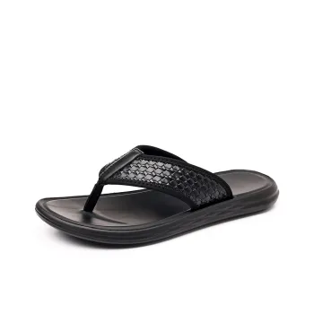 PEHL Rubber Sole Odor Resistant Abrasion Resistant Slip Resistant Quick Dry Flip Flops Men's Black