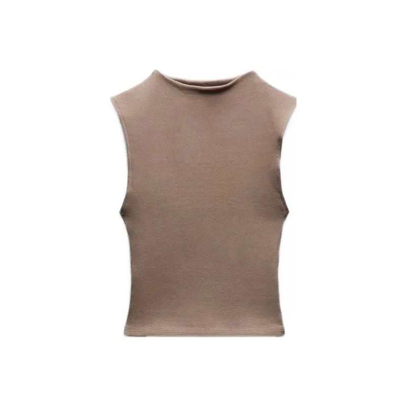 ZARA Tank Tops Women's Gray-0