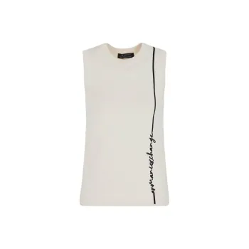ARMANI EXCHANGE Intarsia knit Logo Sleeveless Top