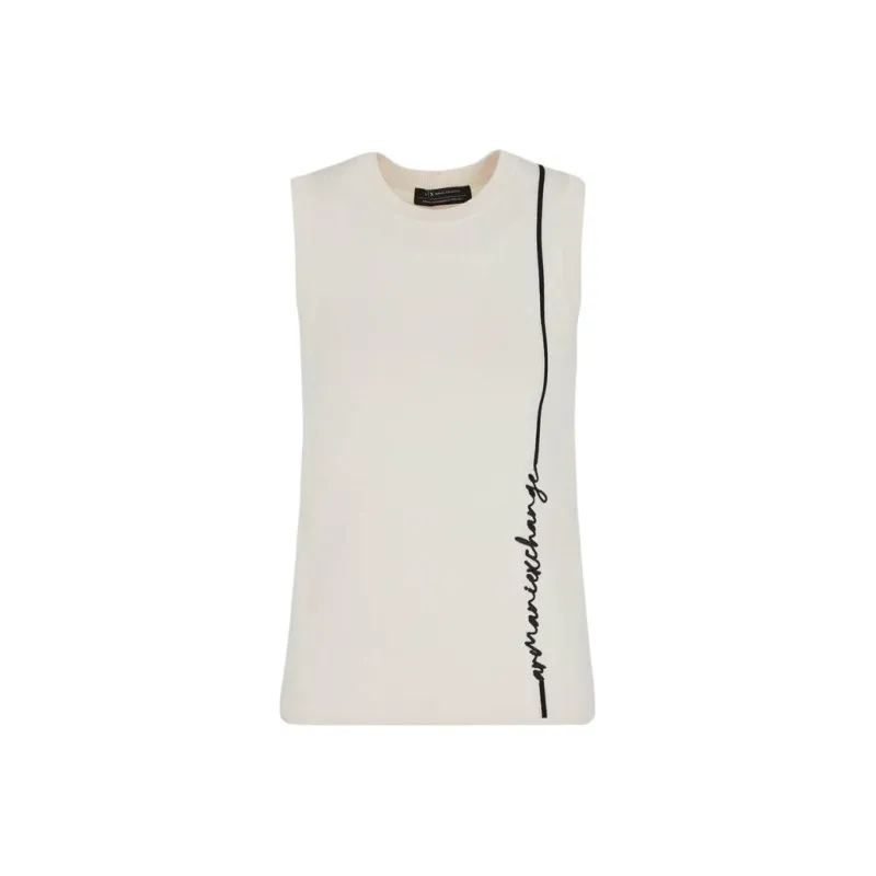 ARMANI EXCHANGE Intarsia knit Logo Sleeveless Top-0