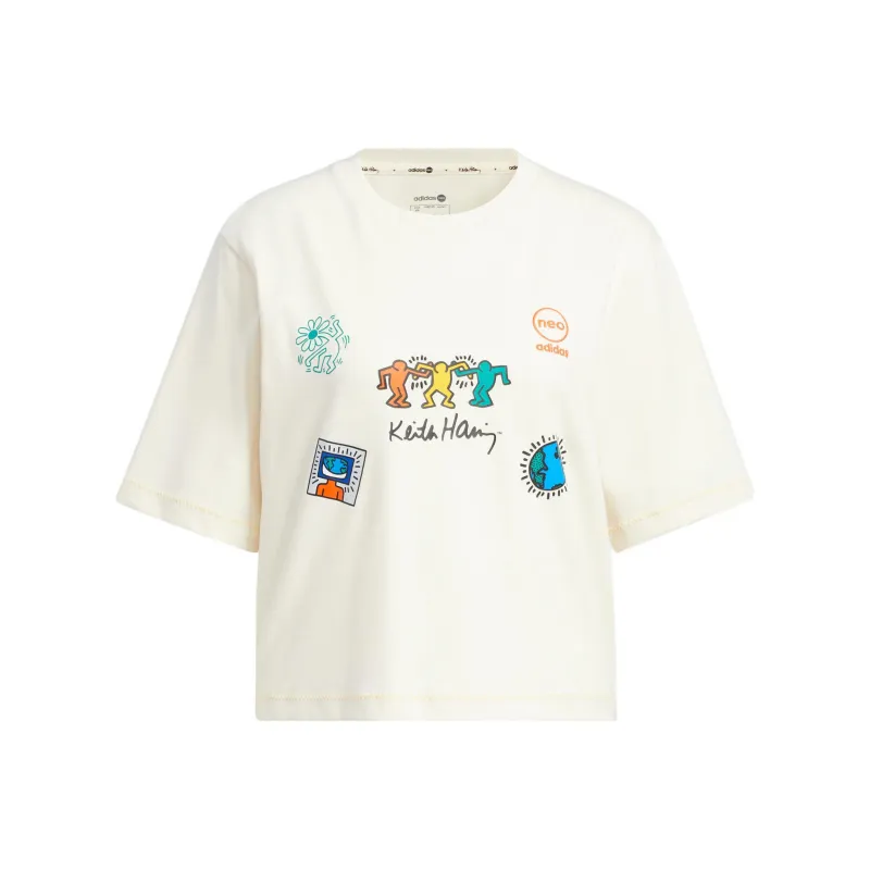 Adidas Neo x · Keith Haring Adidas Neo X Keith Haring T Shirt Women's Ecru-0
