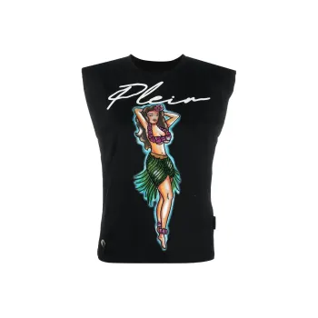 PHILIPP PLEIN Aloha Logo print Tank Top