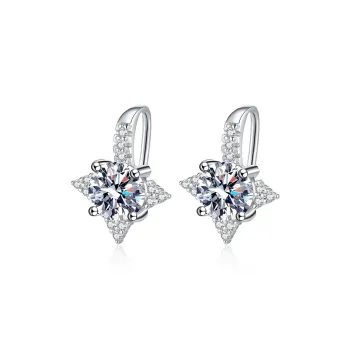 Hi There S925 Silver Moissanite Earrings Women's