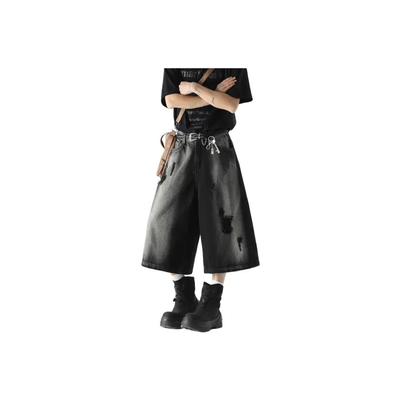 HOKLV Denim Shorts Unisex-0