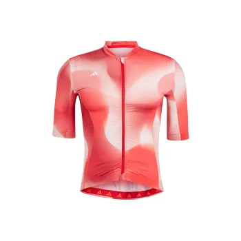 Adidas Tempo 3-Stripes Nature Art Cycling Jersey Cycling Clothing Men's Scarlet