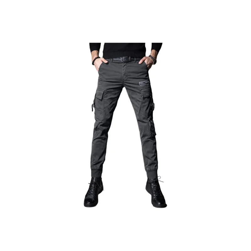 Devanro Casual Pants Men's Black-4
