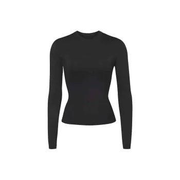 Skims Swim Long Sleeve Shirt Onyx