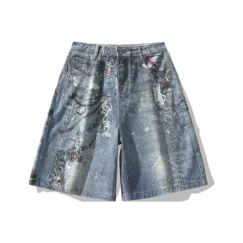 BRYAN JIMENEZ Denim Shorts Unisex Light Blue