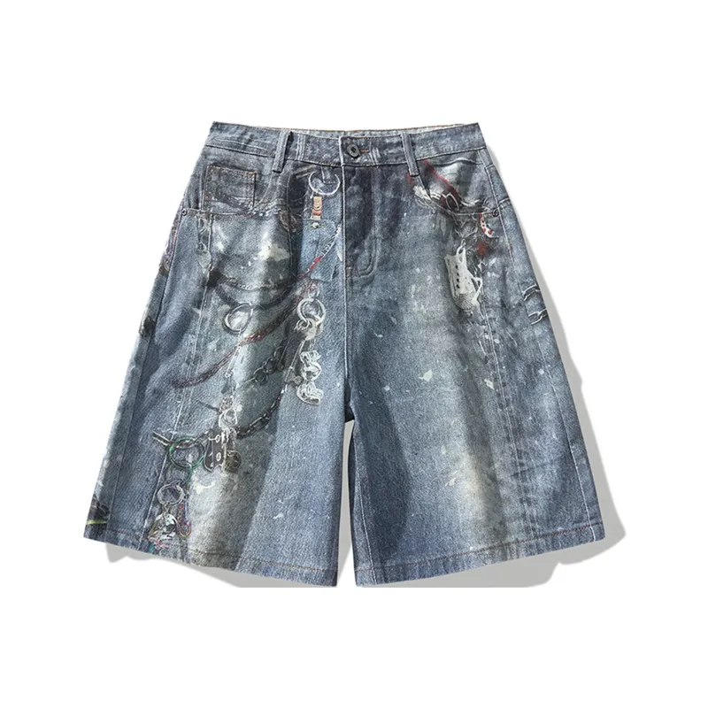 BRYAN JIMENEZ Denim Shorts Unisex Light Blue-0