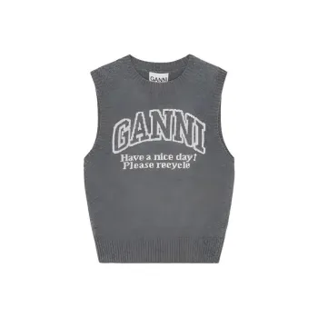 GANNI Logo Intarsia Knitted Vest