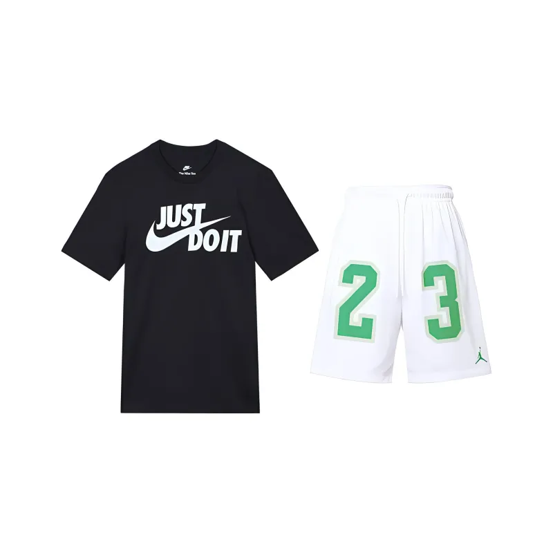 Nike Casual Sportswear Men Black+White 2-Piece Set-0