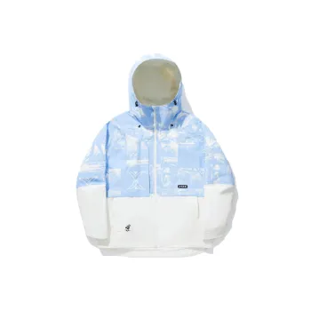 LiNing Ski Tops Unisex New Aurora Blue All Over Print Ecru