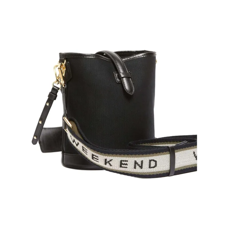 WEEKEND MaxMara Cotton Bucket Bag, Shoulder Bag, Crossbody Bag Trumpets Women's Black-1