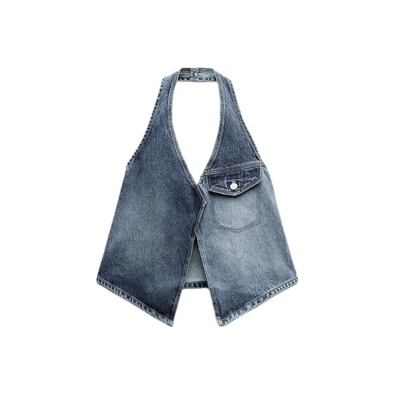 ZARA Tank Tops Women's Blue-0