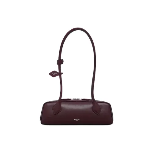 Alaia Goatskin Sausage Dog Handbag, Shoulder Bag Small Size Women's Dark Red