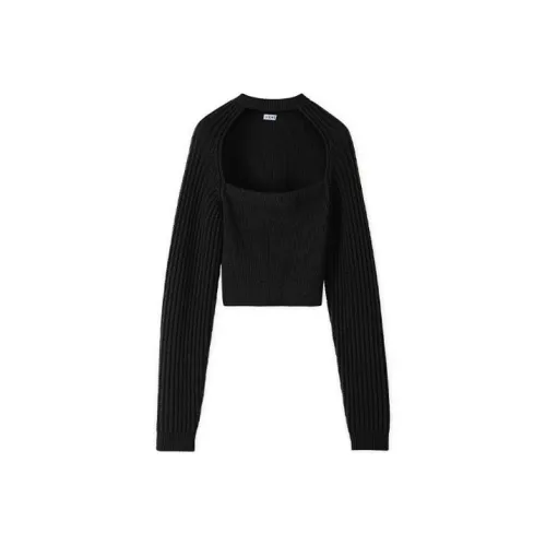 LOEWE Cut Out Cropped Sweater 'Black'