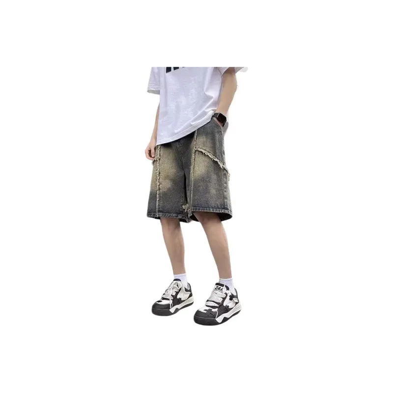 MGXEK Denim Shorts Unisex Vintage Blue-0