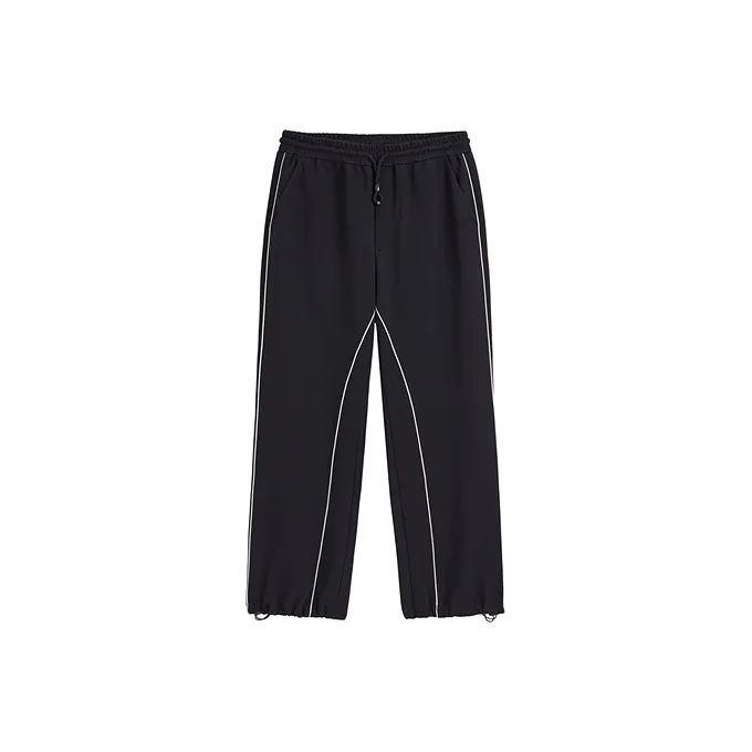 PEACEBIRD MEN Casual Pants Men Black Loose Fit-0