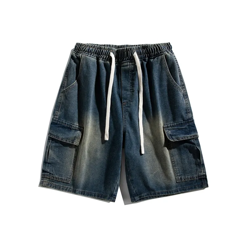 Warrior Huichao Riding The Wind Collection Denim Shorts Unisex-0
