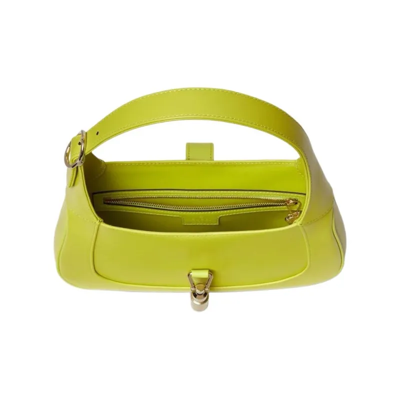 GUCCI Jackie 1961 Leather One Shoulder Handbag Small Size Women's Emerald Green-5
